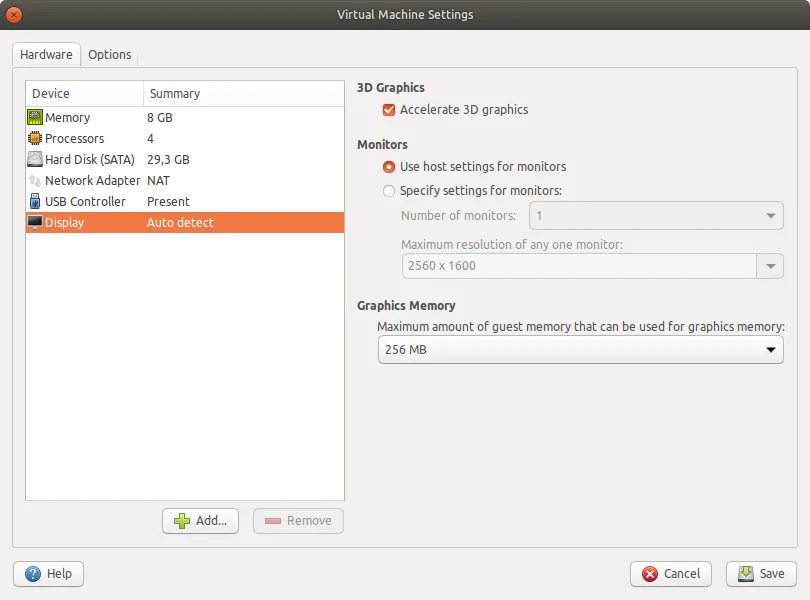 Enabling 3D acceleration